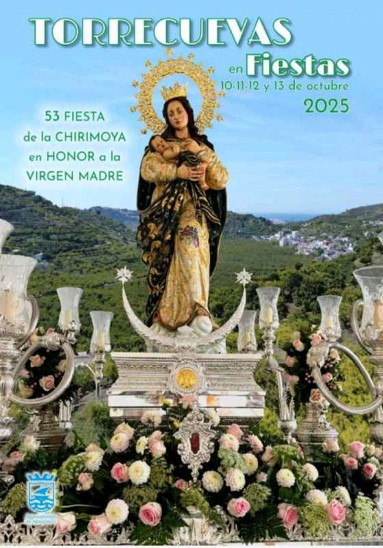 The barrio of Torrecuevas Almuñécar hosts the Fiestas de la Chirimoya to celebrate the harvest of the chirimoya (a custard apple), in honor of the Virgin Madre. The Chirimoya Festival of barrio Torrecuevas, usually includes 4 days of celebration, activities, music, dancing, eating and drinking. The Fiestas de la Chirimoya usually takes place around the 12th of October, which is also Día de la Hispanidad (Hispanic Heritage Day) and Fiestas de Pilar. Read more on Almunecarinfo.com